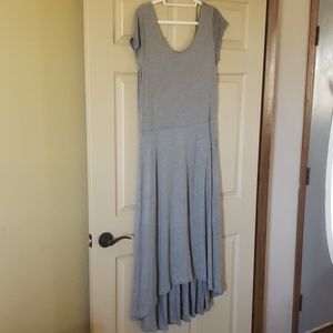 Gray high low scoop neck maxi dress